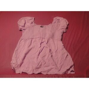 ART CLASS womens XXL 18/20 lavender shirt top blouse elastic of shoulders